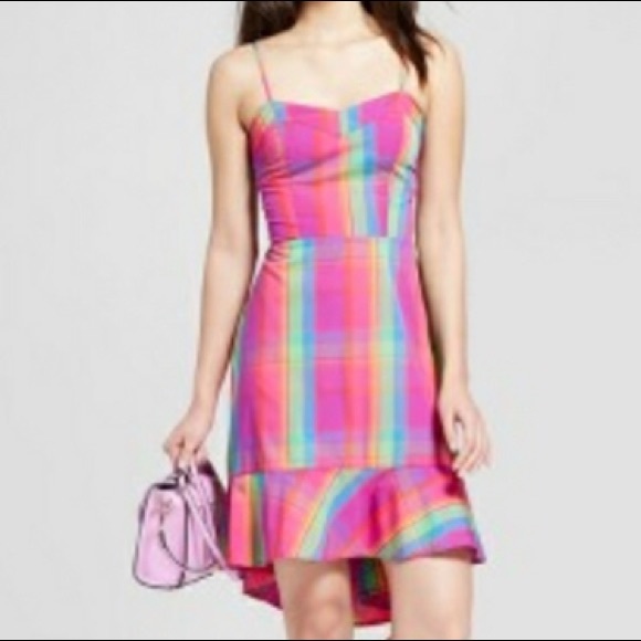 NWT Tartan rainbow plaid pinup sun dress - Picture 3 of 8